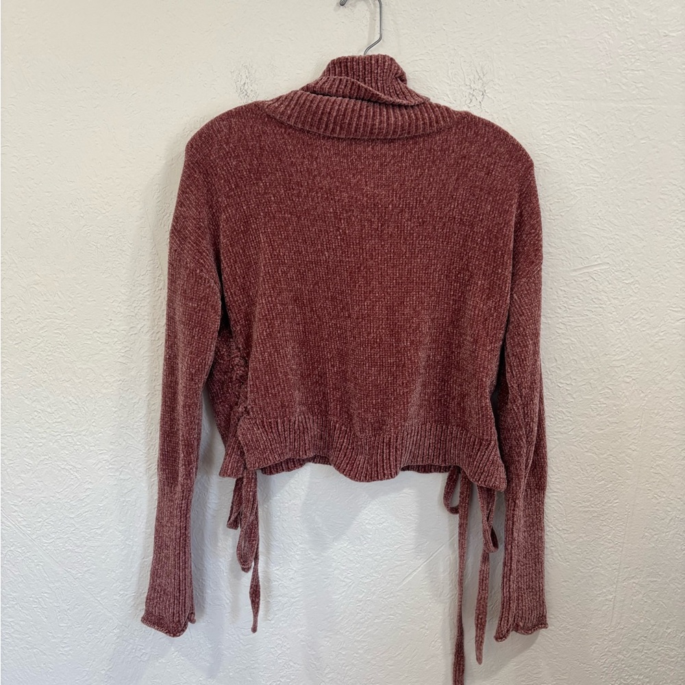 Blush & Bloom Pink Crop Velour Sweater - Picture 6 of 7